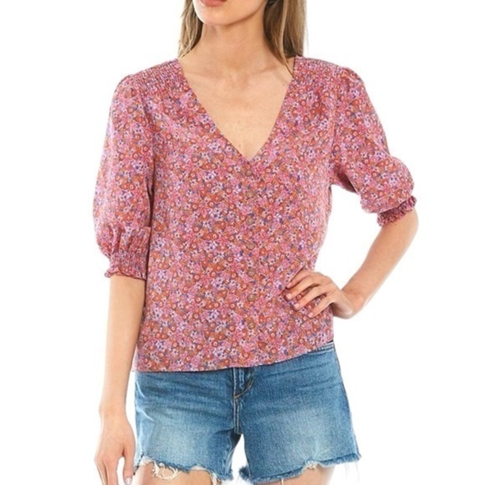 Sanctuary It's A Must Blouse in Meadow Ditsy Plus Size